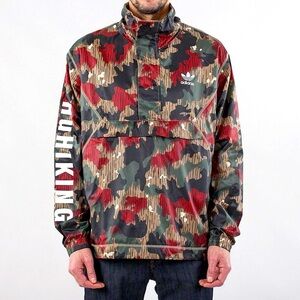 x Pharrell Williams Hu Hiking Camouflage Quarter-Zip Windbreaker jacket size L